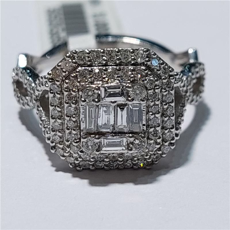 1,11 ct Diamond 14 K White Gold Ring 4,41 gr