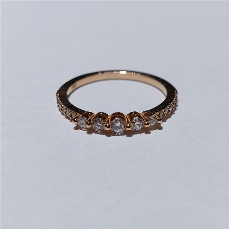 0,35 ct Diamond 14 K Rose Gold Ring 1,87 gr