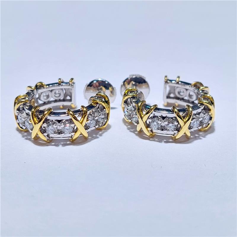 0.99 Карат Бриллиант 18 K Gold Серьги 12.02 гр