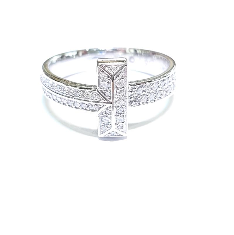 0.46 ct Diamond 18 K White Gold Ring 6.54 gr