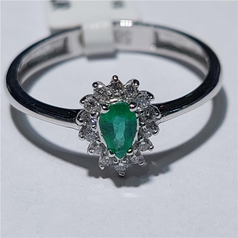 0,14 ct Diamond 14 K White Gold Ring 1,86 gr