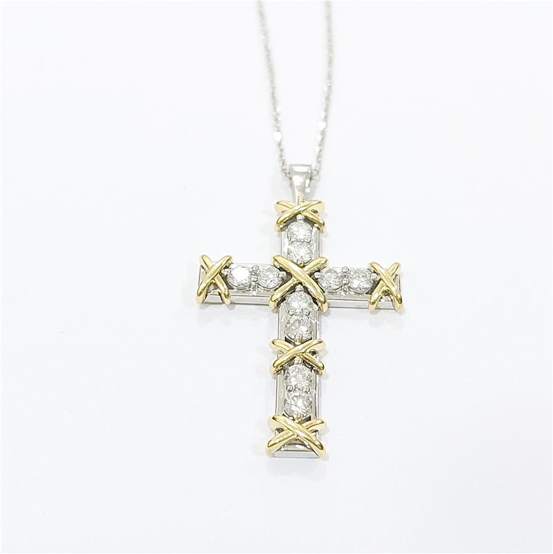 1.05 ct Diamond 18 K Gold Necklace 10.50 gr