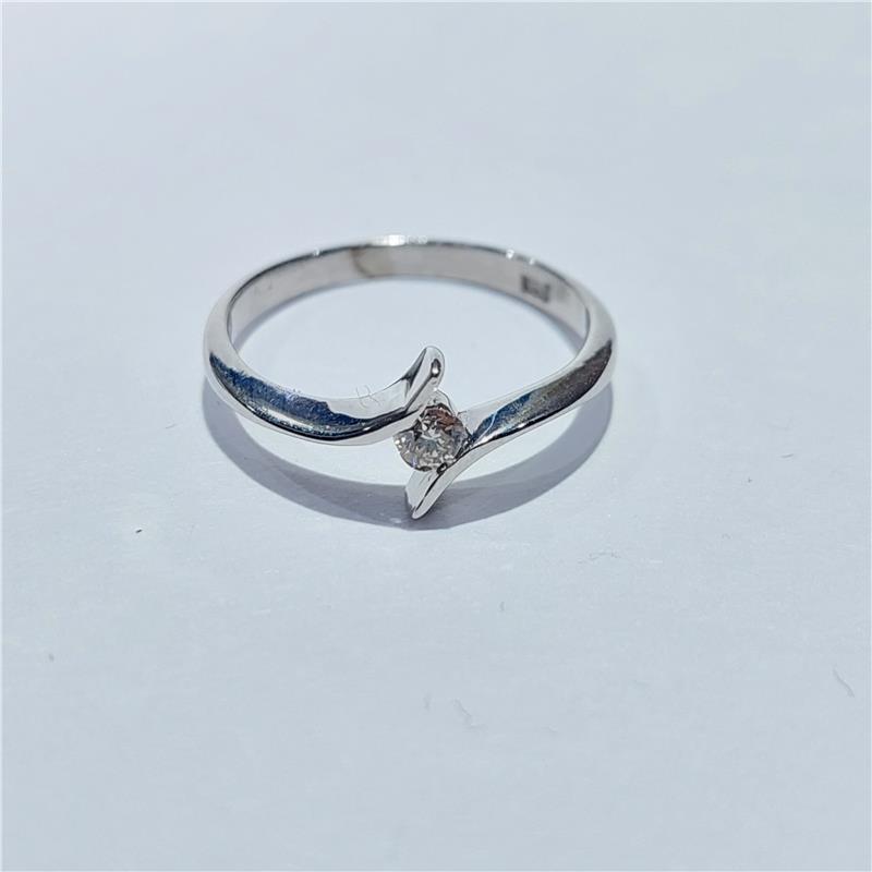 0,08 ct Diamond 14 K White Gold Ring 1,42 gr