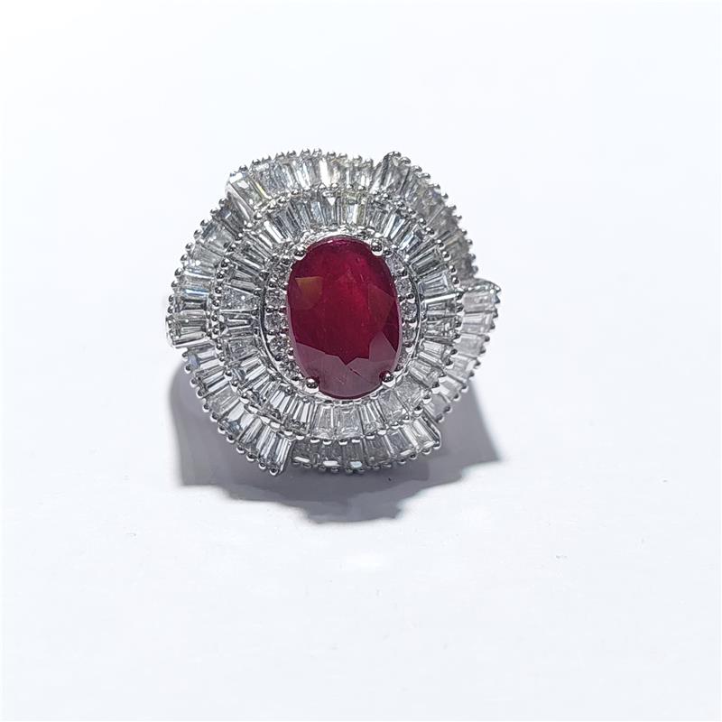 1.48 ct Diamond 18 K White Gold Ring 8.01 gr