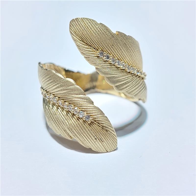 0.16 ct Diamond 14 K Yellow Gold Ring 5.54 gr