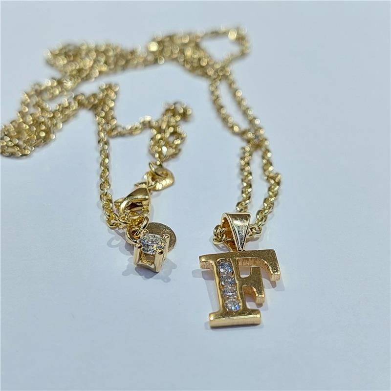 0,25 ct Diamond 18 K Yellow Gold Necklace 7,75 gr