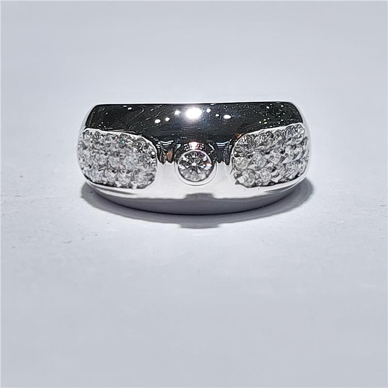 0,48 ct Diamond 14 K White Gold Ring 5,43 gr