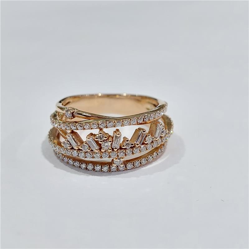 0,78 ct Diamond 14 K Rose Gold Ring 5,91 gr