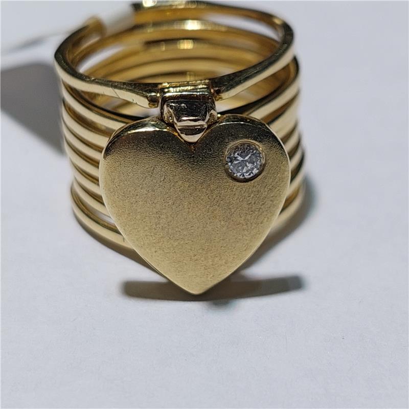 0,06 ct Diamond 14 K Yellow Gold Ring 13,05 gr