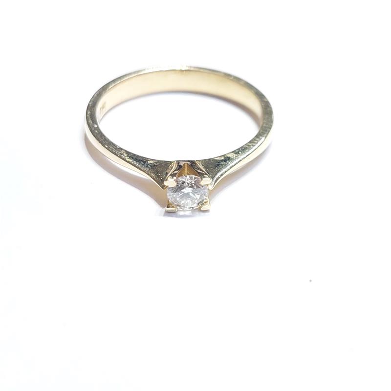 0.20 ct Diamond 14 K Yellow Gold Ring 2.20 gr