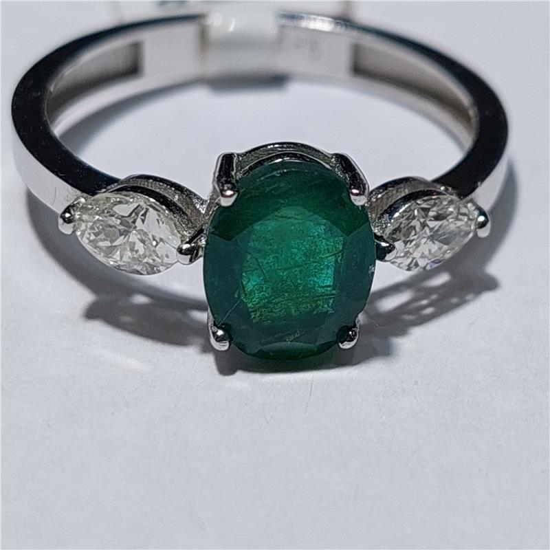 0,50 ct Diamond 14 K White Gold Ring 2 gr