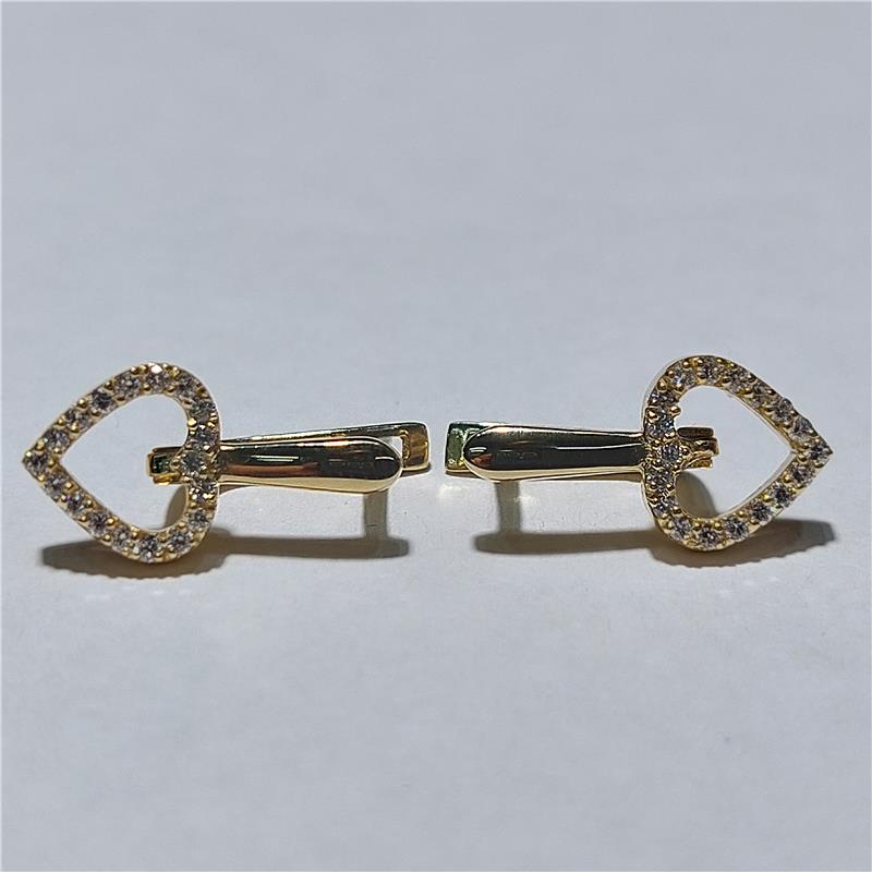 0,36 Карат Бриллиант 14 K Желтое Золото Серьги 2,44 гр