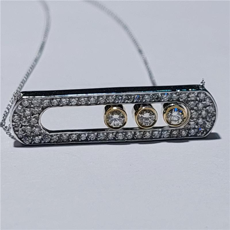 0,86 ct Diamond 14 K Gold Necklace 4,33 gr