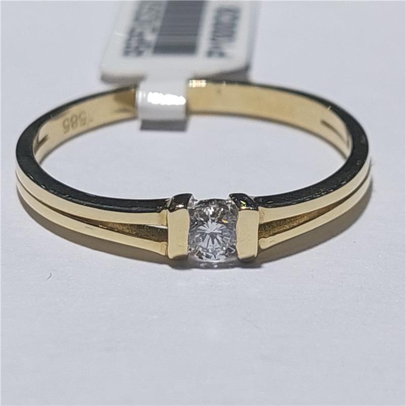 0,15 ct Diamond 14 K Yellow Gold Ring 1,68 gr