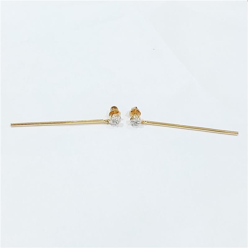 0.48 Карат Бриллиант 14 K Желтое Золото Серьги 6.47 гр