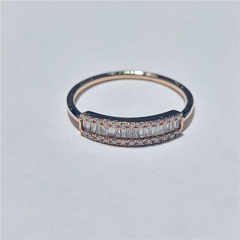 0,26 ct Diamond 14 K Rose Gold Ring 1,74 gr