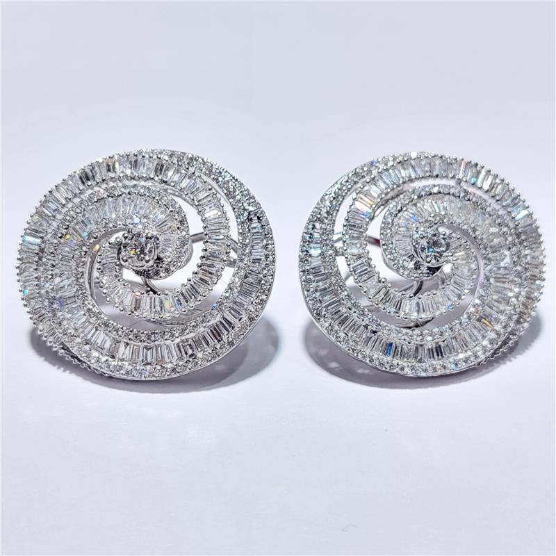 5.02 Карат Бриллиант 18 K Белое Золото Серьги 11.18 гр