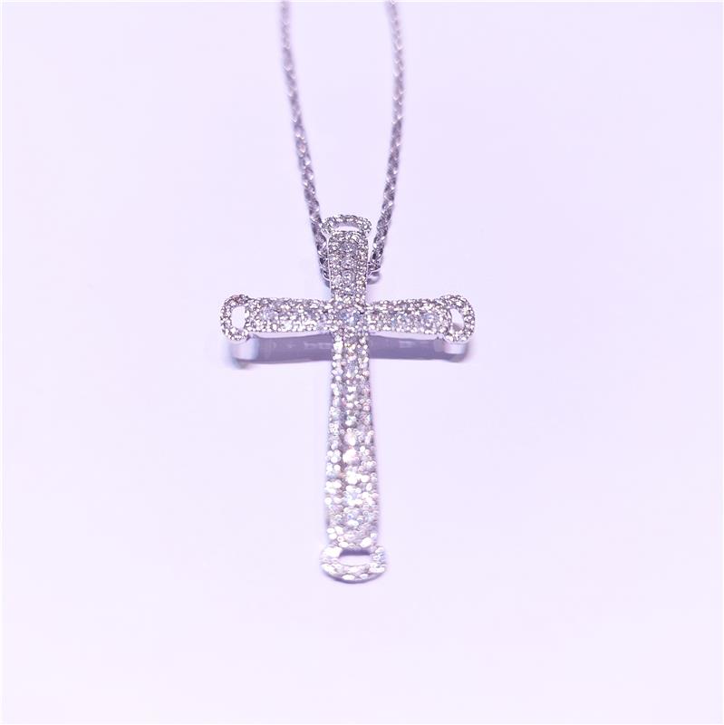 0.88 ct Diamond 14 K White Gold Necklace 7.28 gr