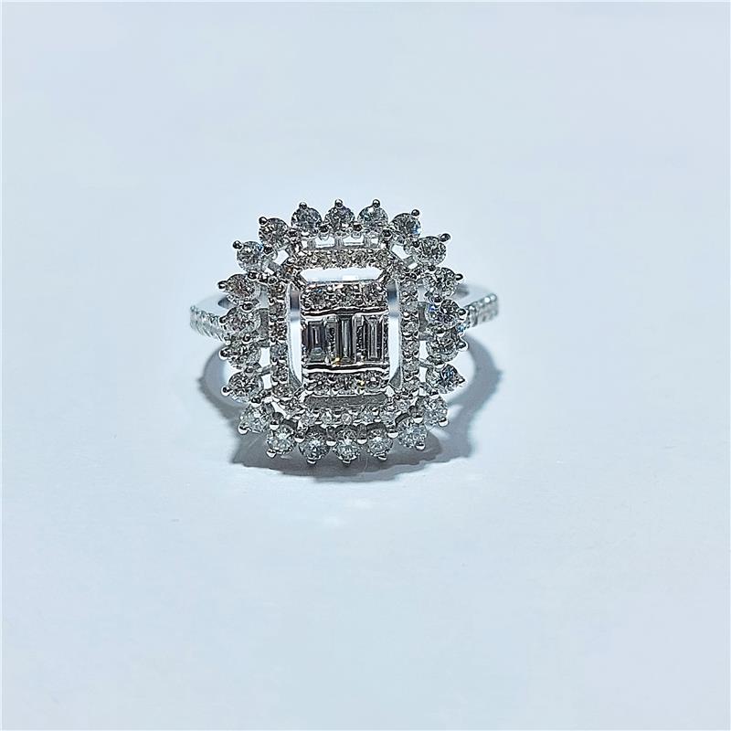 1,17 ct Diamond 18 K White Gold Ring 4,89 gr
