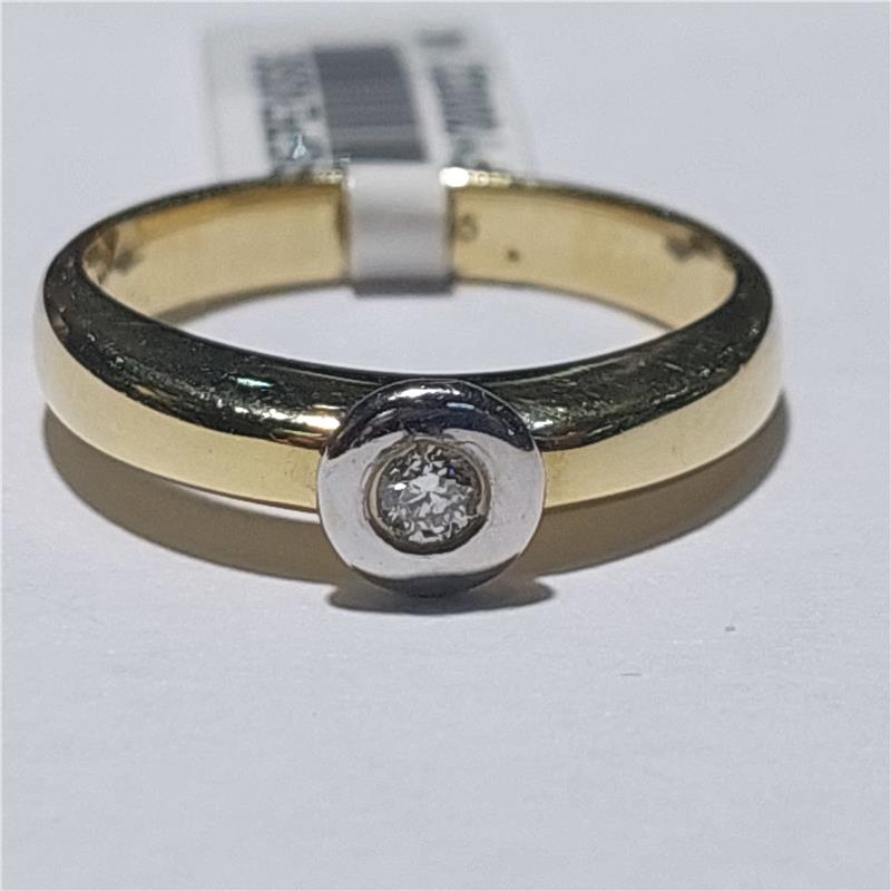 0,08 ct Diamond 14 K Gold Ring 3,95 gr