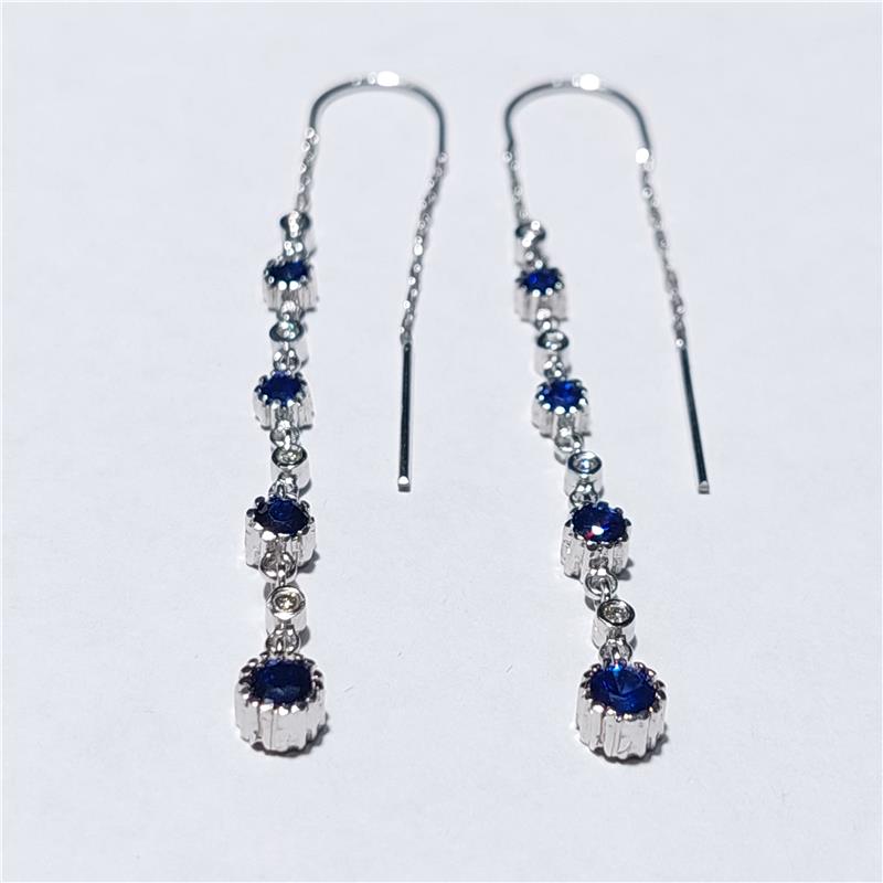 0,08 Карат Бриллиант 18 K Белое Золото Серьги 4,18 гр