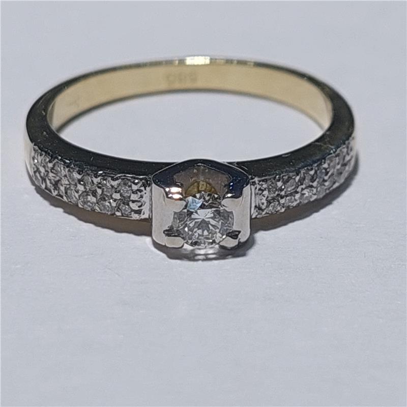 0,30 ct Diamond 14 K Gold Ring 3,14 gr