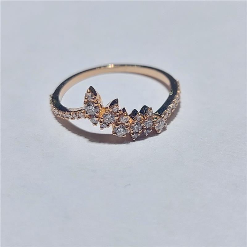 0,33 ct Diamond 14 K Rose Gold Ring 1,52 gr