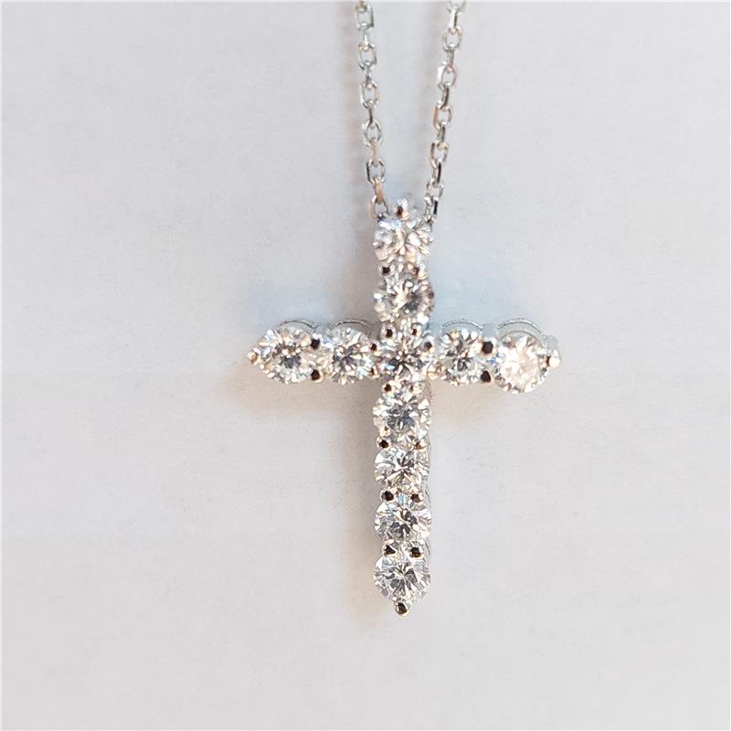 1 ct Diamond 18 K White Gold Necklace 3,56 gr