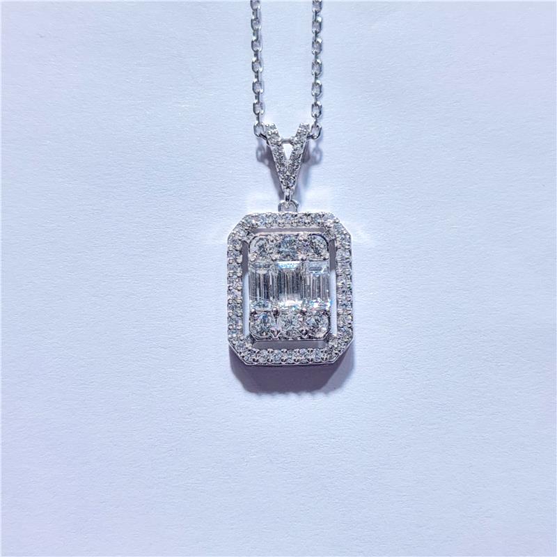 0,87 ct Diamond 18 K White Gold Necklace 5.54 gr