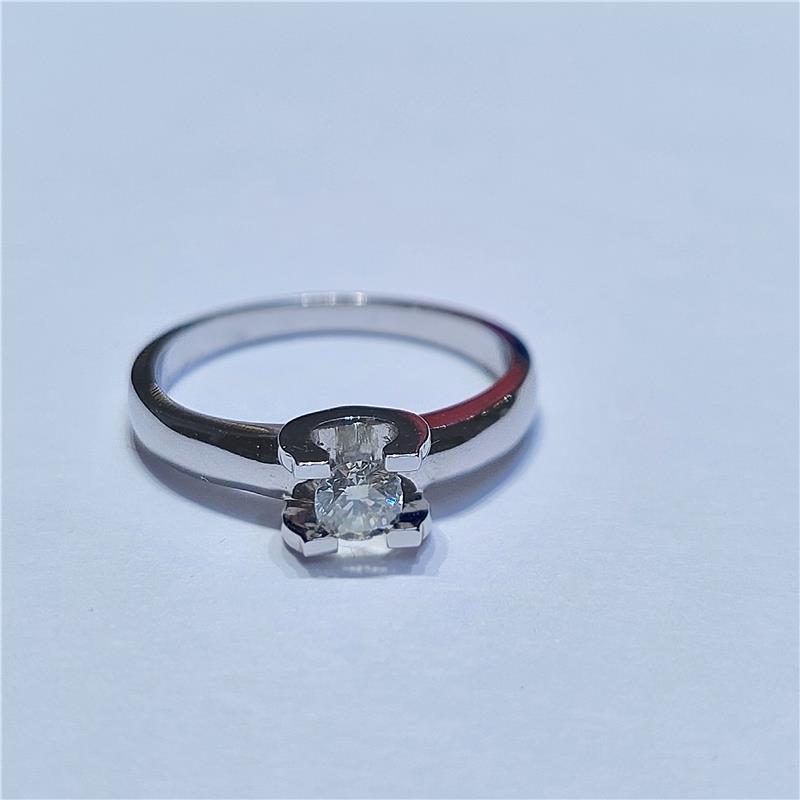 0.25 ct Diamond 18 K White Gold Ring 3.61 gr