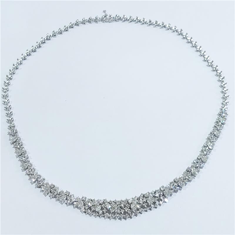 7,39 ct Diamond 18 K White Gold Necklace 30,60 gr