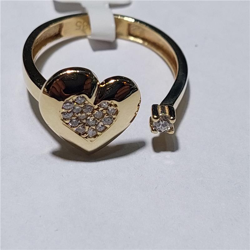 0,15 ct Diamond 14 K Yellow Gold Ring 1,93 gr