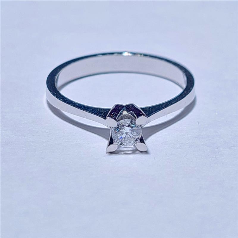 0,17 ct Diamond 18 K White Gold Ring 2,56 gr