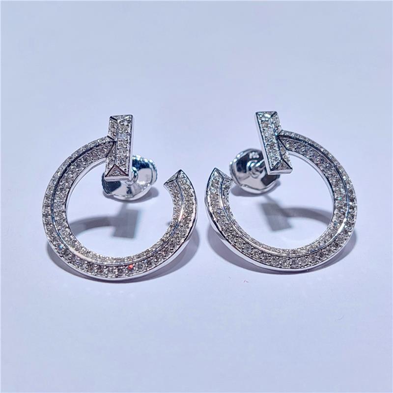 1.19 Карат Бриллиант 18 K Белое Золото Серьги 7.83 гр