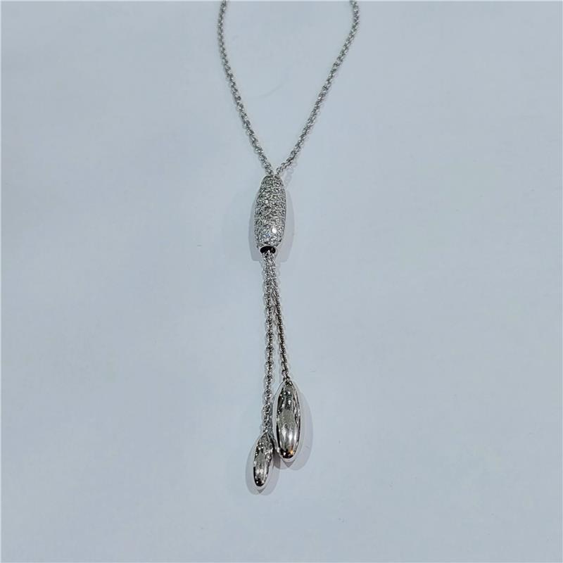 0,74 ct Diamond 18 K White Gold Necklace 10,85 gr