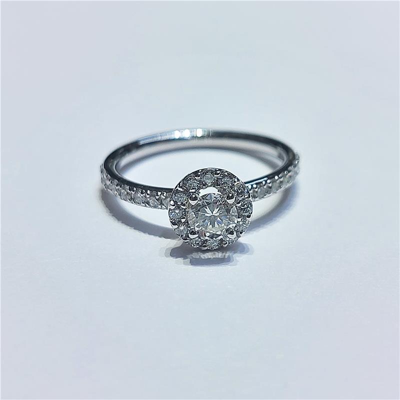 0.73 ct Diamond 18 K White Gold Ring 3.14 gr