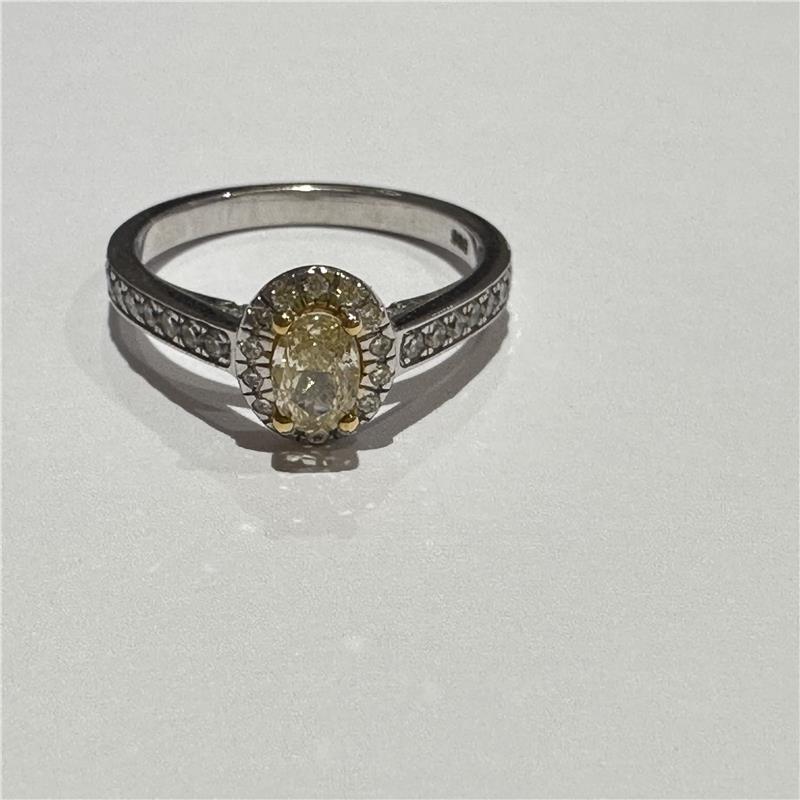 0.79 ct Diamond 14 K Gold Ring 3.95 gr