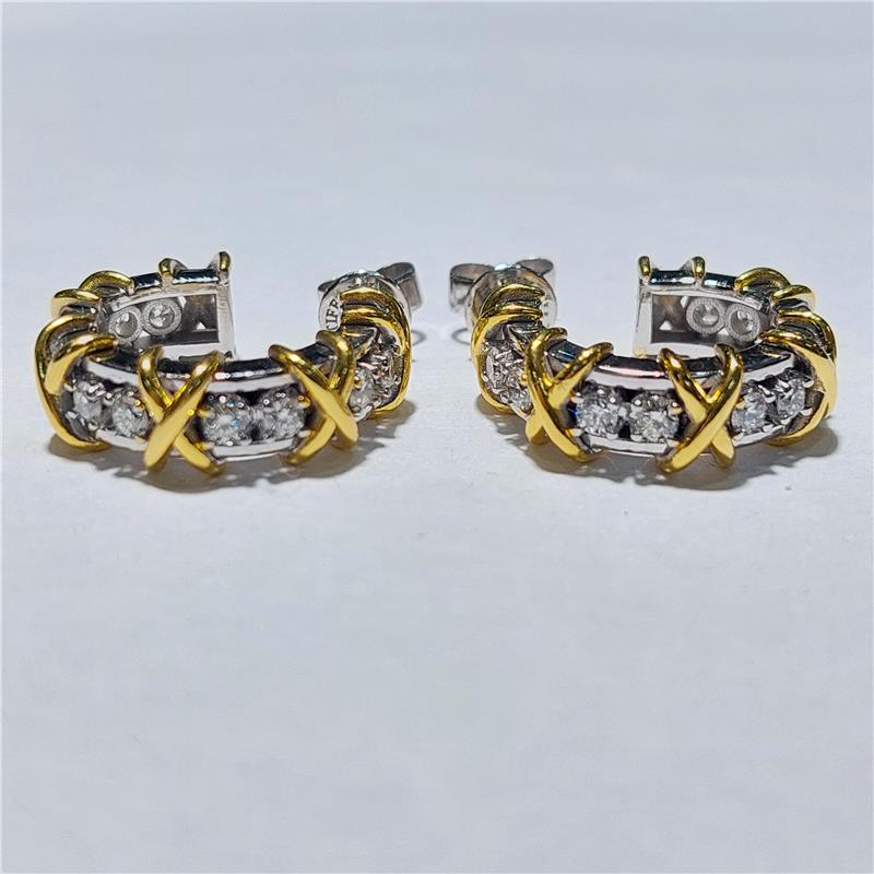 0,79 Карат Бриллиант 18 K Gold Серьги 11,37 гр