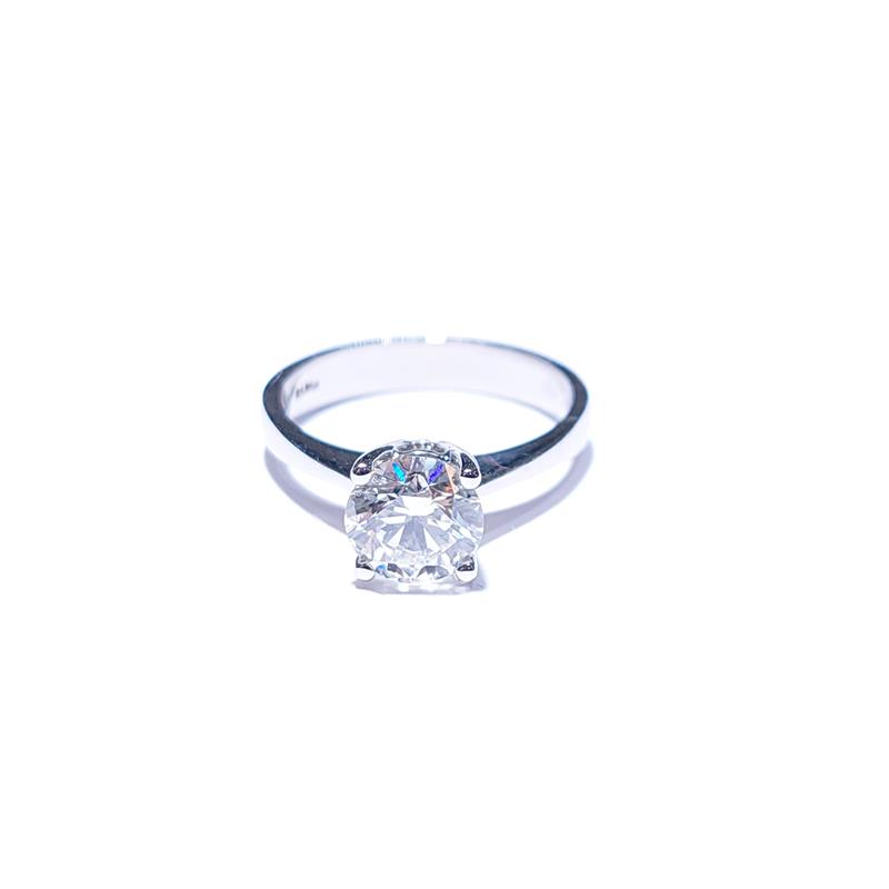 1.50 ct Diamond 18 K White Gold Ring 4.10 gr