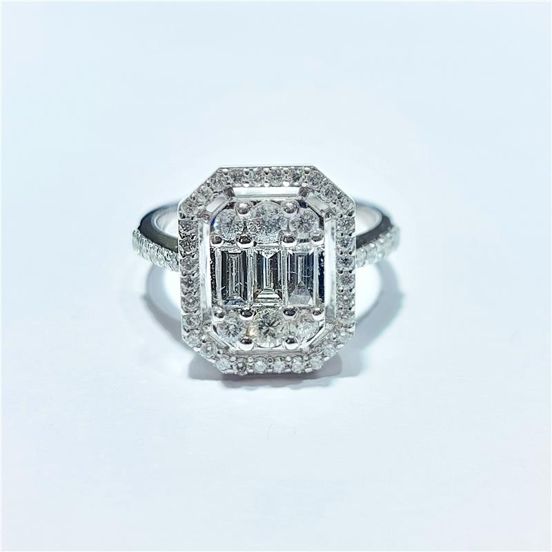 1,08 ct Diamond 18 K White Gold Ring 6,28 gr