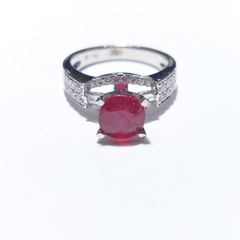 0.65 ct Diamond 18 K White Gold Ring 5.16 gr