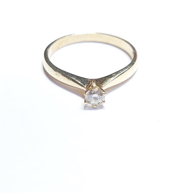 0.17 ct Diamond 14 K Yellow Gold Ring 2.09 gr