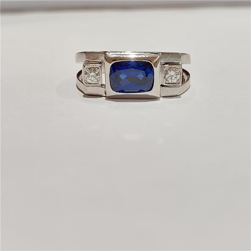 0.16 ct Diamond 14 K White Gold Ring 7.59 gr