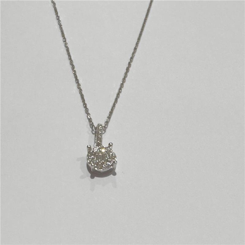 0.19 ct Diamond 14 K White Gold Necklace 2.50 gr
