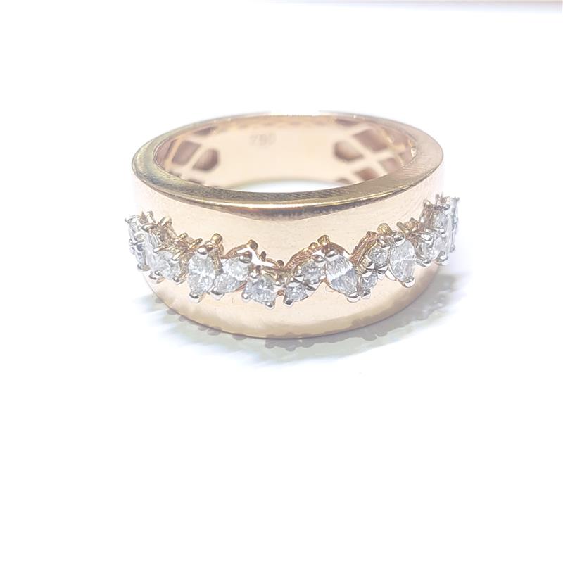 0.46 ct Diamond 18 K Rose Gold Ring 4.67 gr