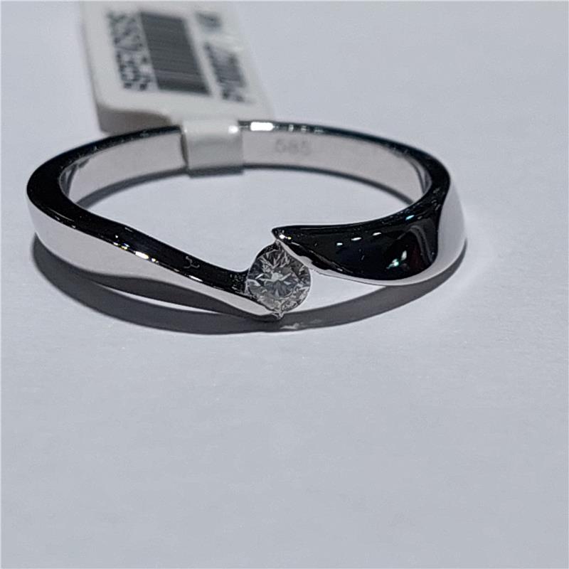 0,12 ct Diamond 14 K White Gold Ring 3,42 gr