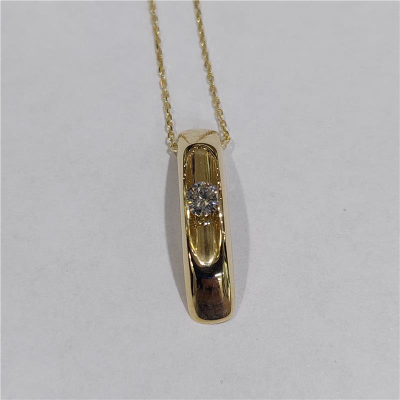 0,20 ct Diamond 14 K Yellow Gold Necklace 2,83 gr
