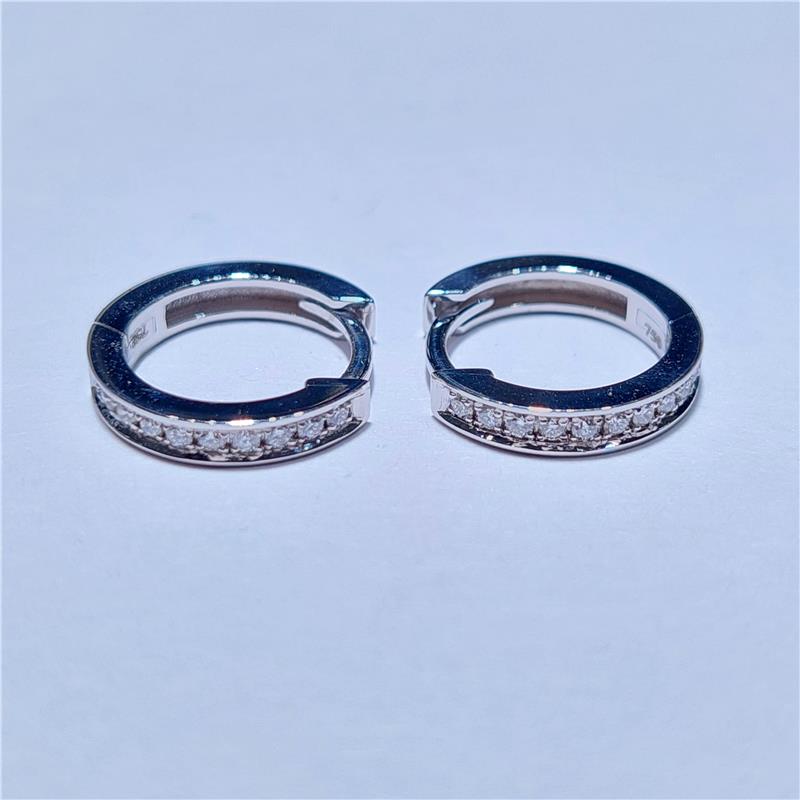 0,16 Карат Бриллиант 18 K Белое Золото Серьги 2,83 гр