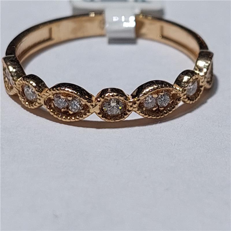 0,18 ct Diamond 14 K Rose Gold Ring 1,65 gr