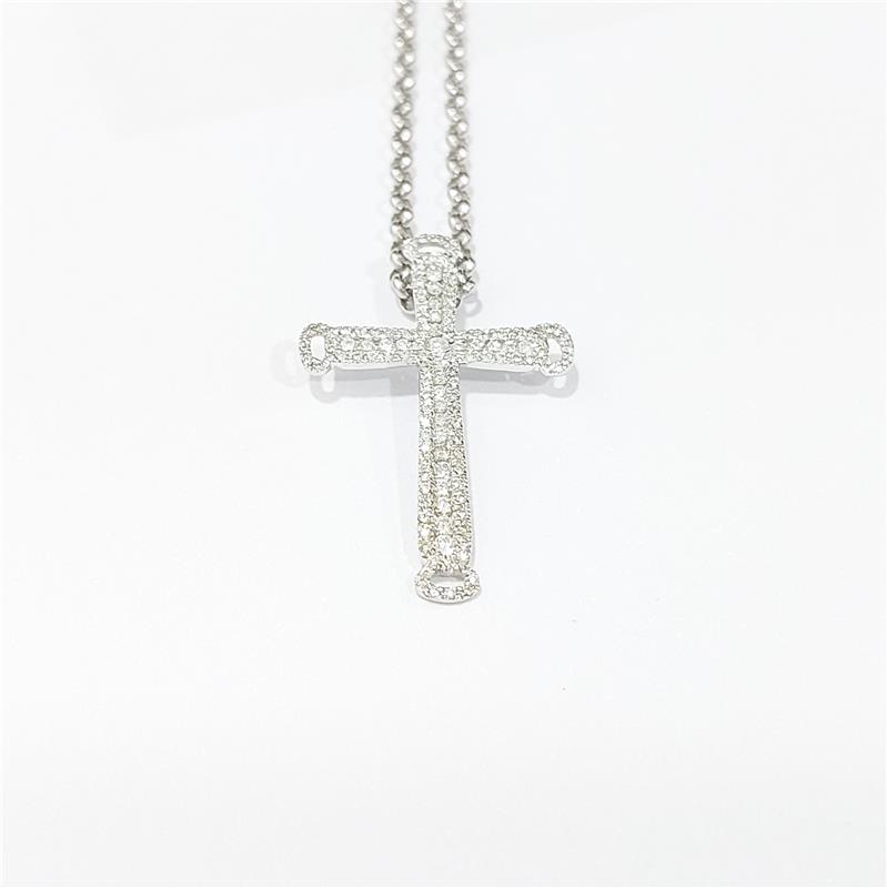 0.88 ct Diamond 14 K White Gold Necklace 7.25 gr